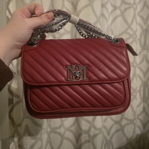 Badgley Mischka Brick Red Quilted Shoulder Bag